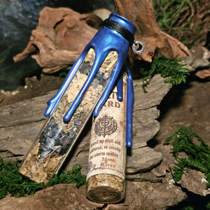 Anti-Anxiety Ward Spell Jar surrounded by calming herbs and frankincense resin