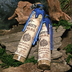 Anti-Anxiety Ward Spell Jar placed on a natural background