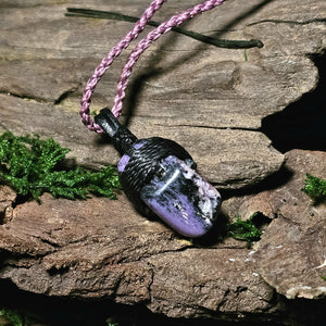 One of a kind charoite talisman for intuition and clarity