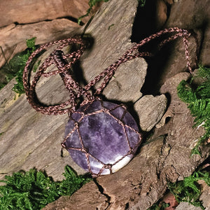 Chevron amethyst jewellery on natural background