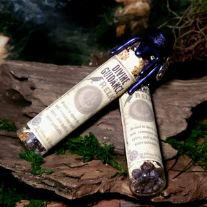 Divine Guidance Spell Jar displayed on wood with juniper