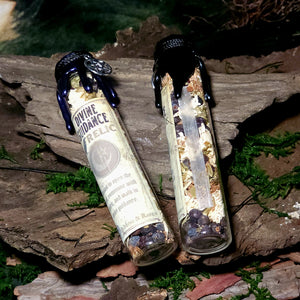 Divine Guidance Spell Jar standing against rustic driftwood background.