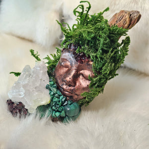 Forest Guardian Strength and Vitality with driftwood, moss, and crystal allies