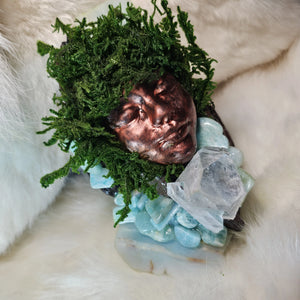 Forest Guardian Voice and Balance with driftwood, moss, and crystal allies
