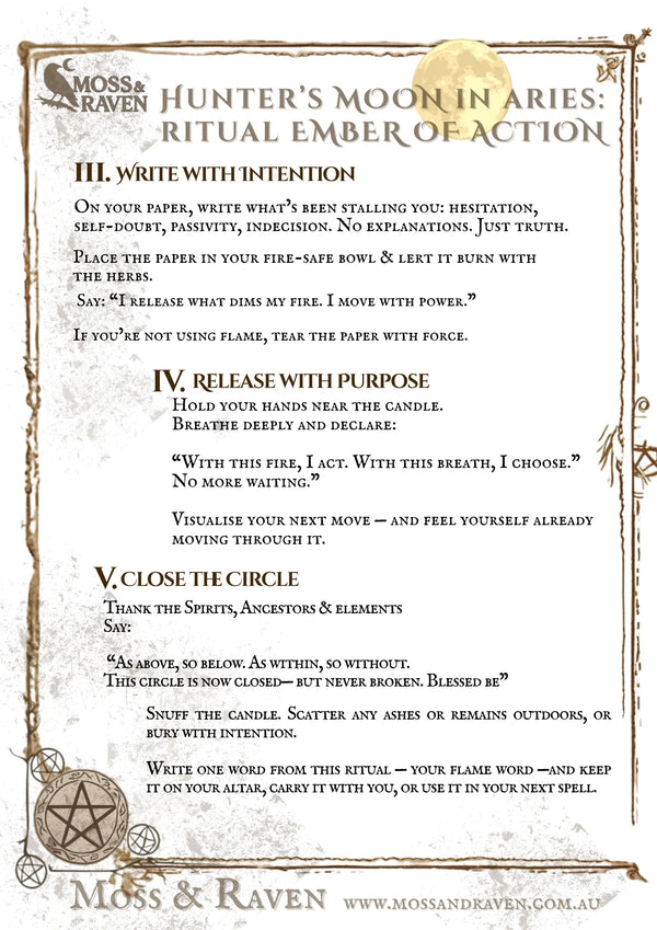 Hunter’s Full Moon Ritual – Aries Super moon October 2025 | Moss & Raven