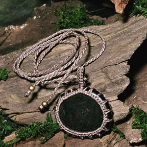 Jet talisman necklace handcrafted for grounding
