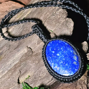 Handcrafted lapis crystal necklace for wisdom and clarity