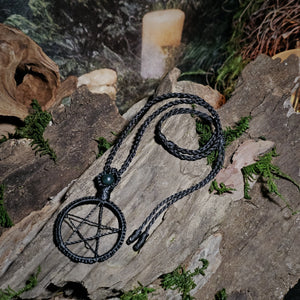 Handmade pentacle talisman necklace for protection and grounding